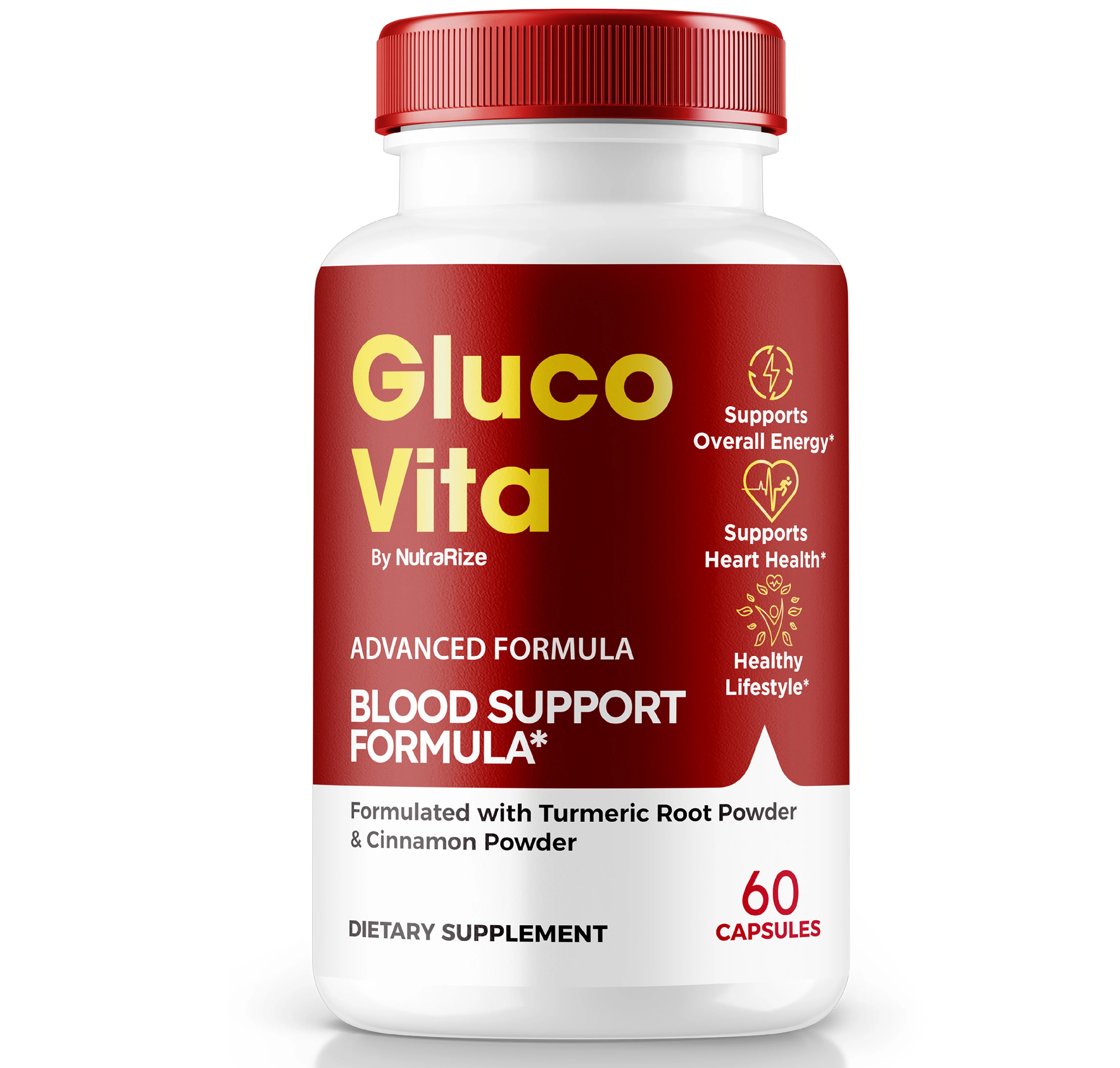 Gluco Vita Natural Blood Sugar Support Gluco Vita Blood Sugar Support Supplement Bottle